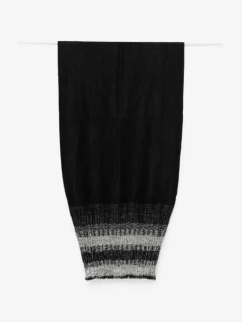 Yohji Yamamoto striped fringed scarf