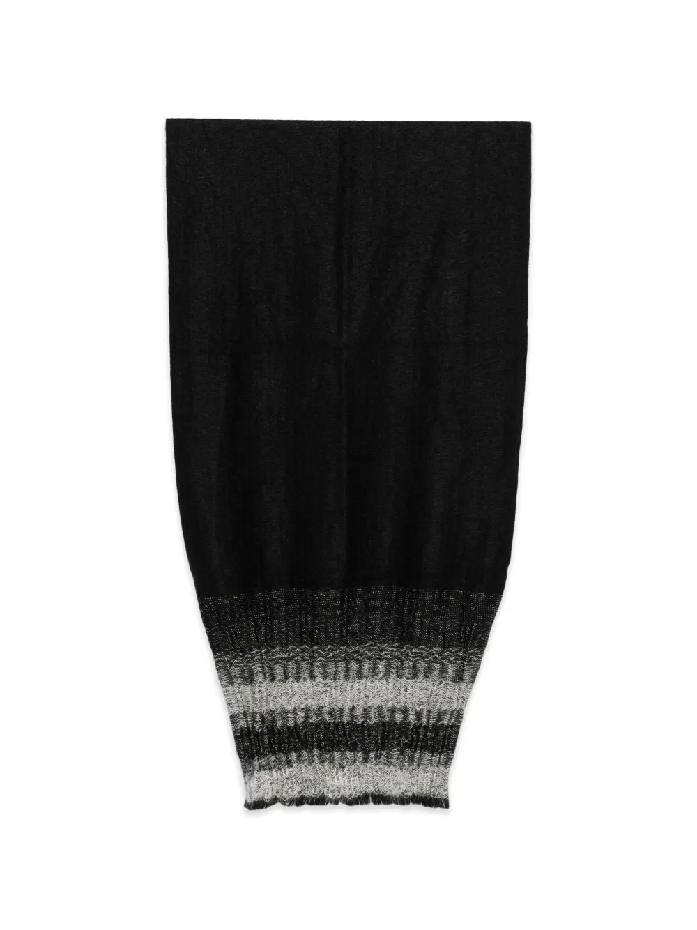 Yohji Yamamoto striped fringed scarf - Nero
