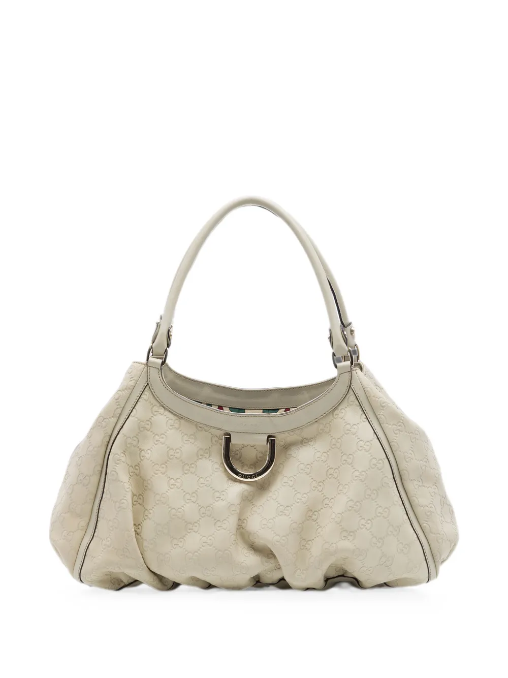 Gucci Pre-Owned 2016-2026 Guccissima Abbey D Ring shoulder bag - Bianco