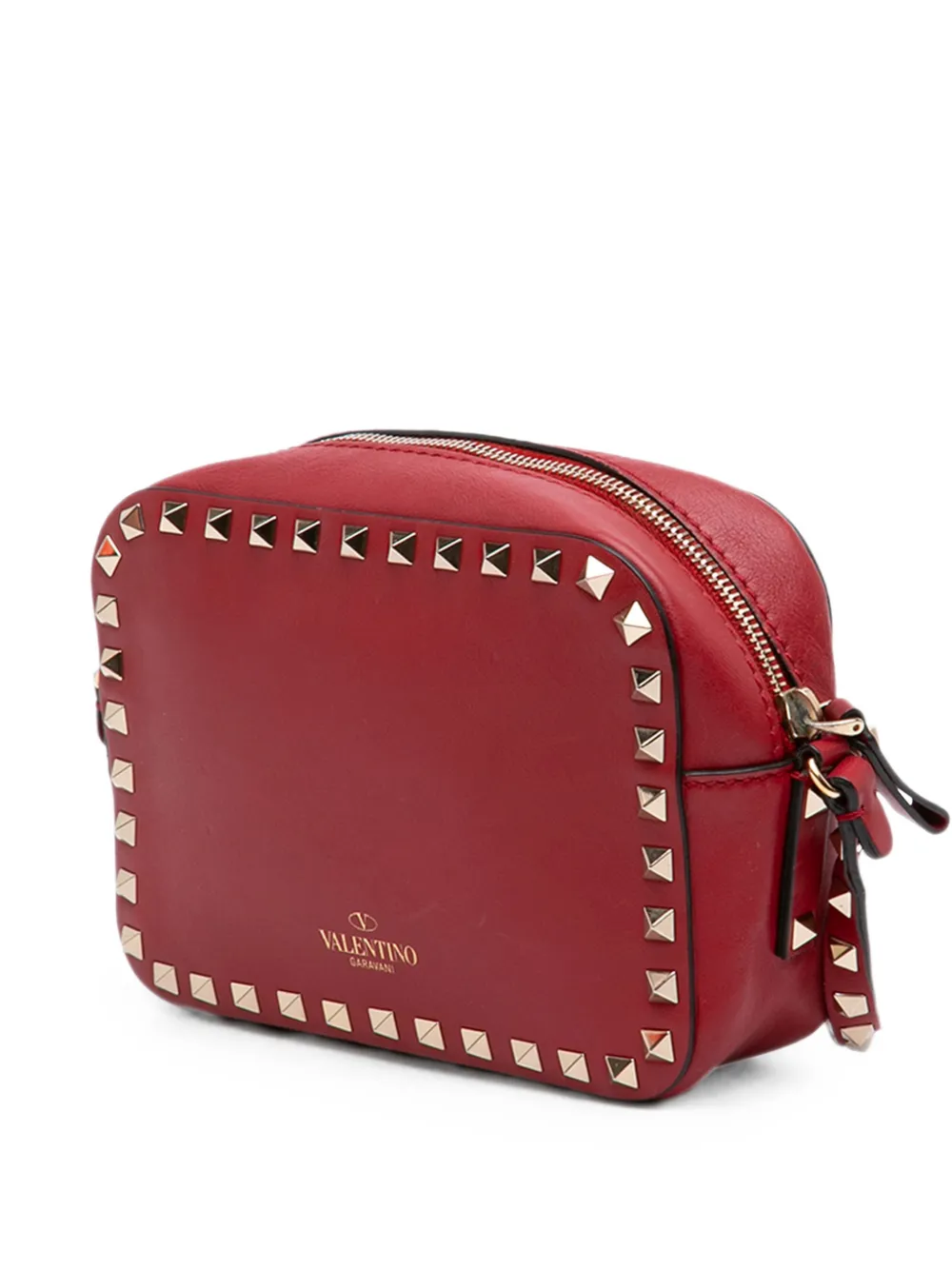 Valentino Garavani Pre-Owned 2000-2017 Leather Rockstud Camera Bag crossbody bag - Rosso
