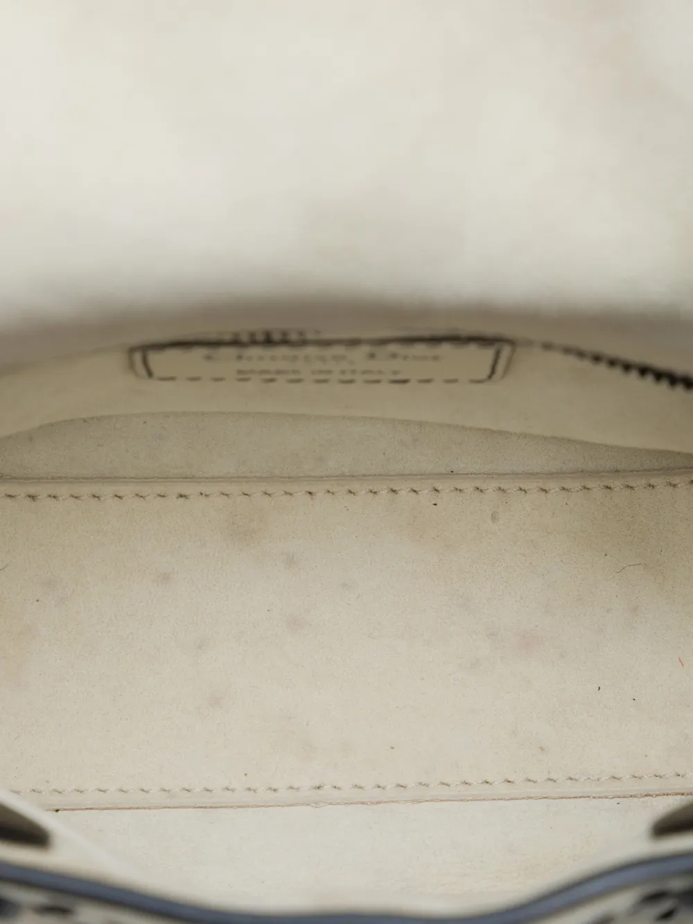 Dior Pre-owned 2018 Mini Lambskin Cannage Studded Supple Lady Dior Satchel in White, view 5