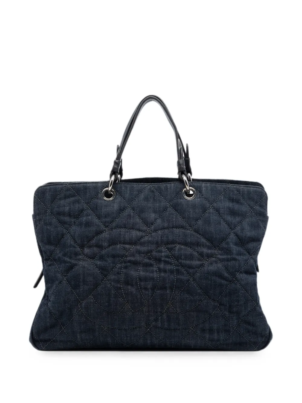 CHANEL Pre-Owned 2008-2009 Large CC Quilted Denim Timeless tote bag - Blau