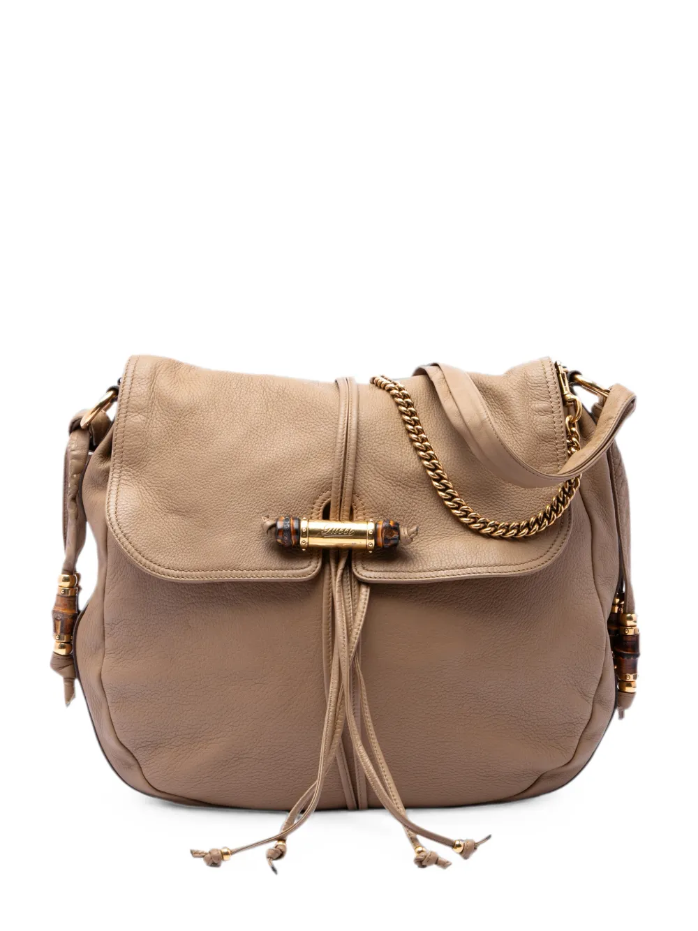 Gucci Pre-Owned 2016-2026 Large Pebbled Calfskin Jungle satchel - Toni neutri