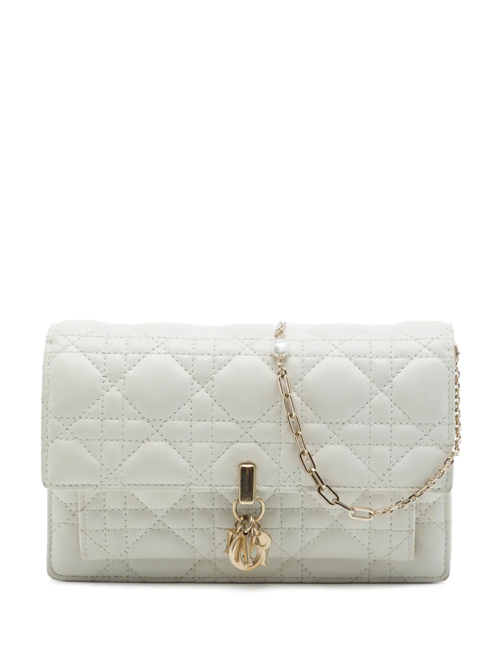 Christian Dior Pre-Owned 2022 Lambskin Cannage My Dior Daily Chain Pouch crossbody bag - Weiß
