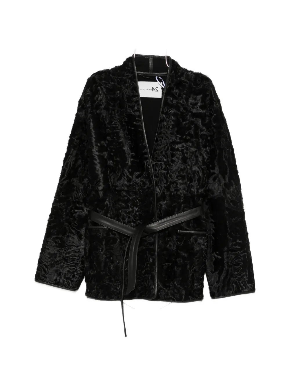 Manzoni 24 belted Persian lamb fur coat - Schwarz