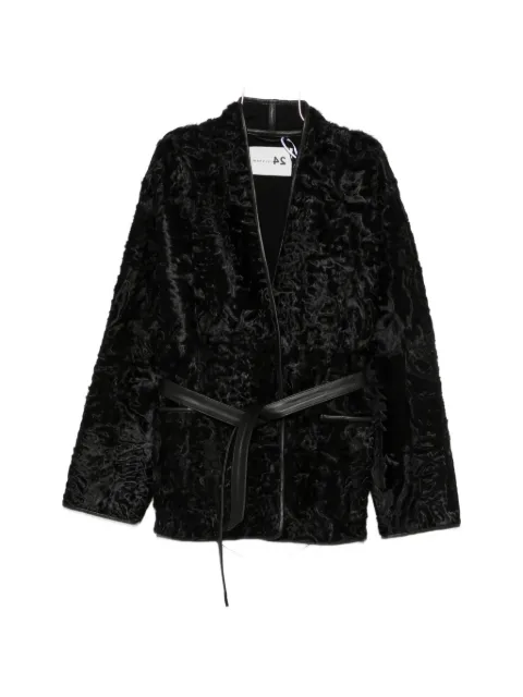Manzoni 24 belted Persian lamb fur coat