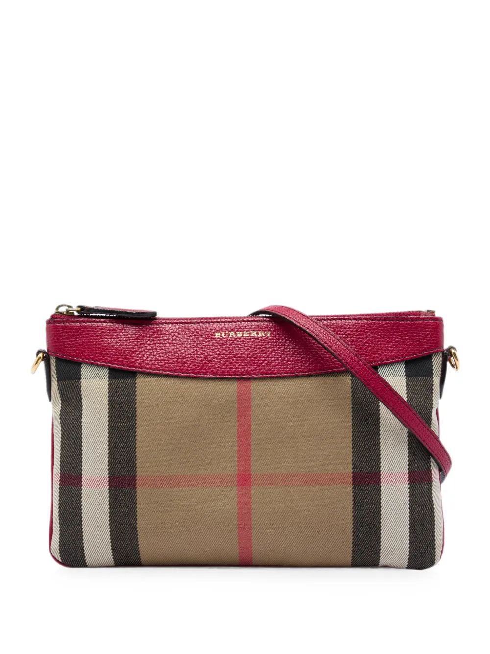Burberry Pre-Owned 2015-2018 House Check Canvas Derby Peyton crossbody bag - Marrone