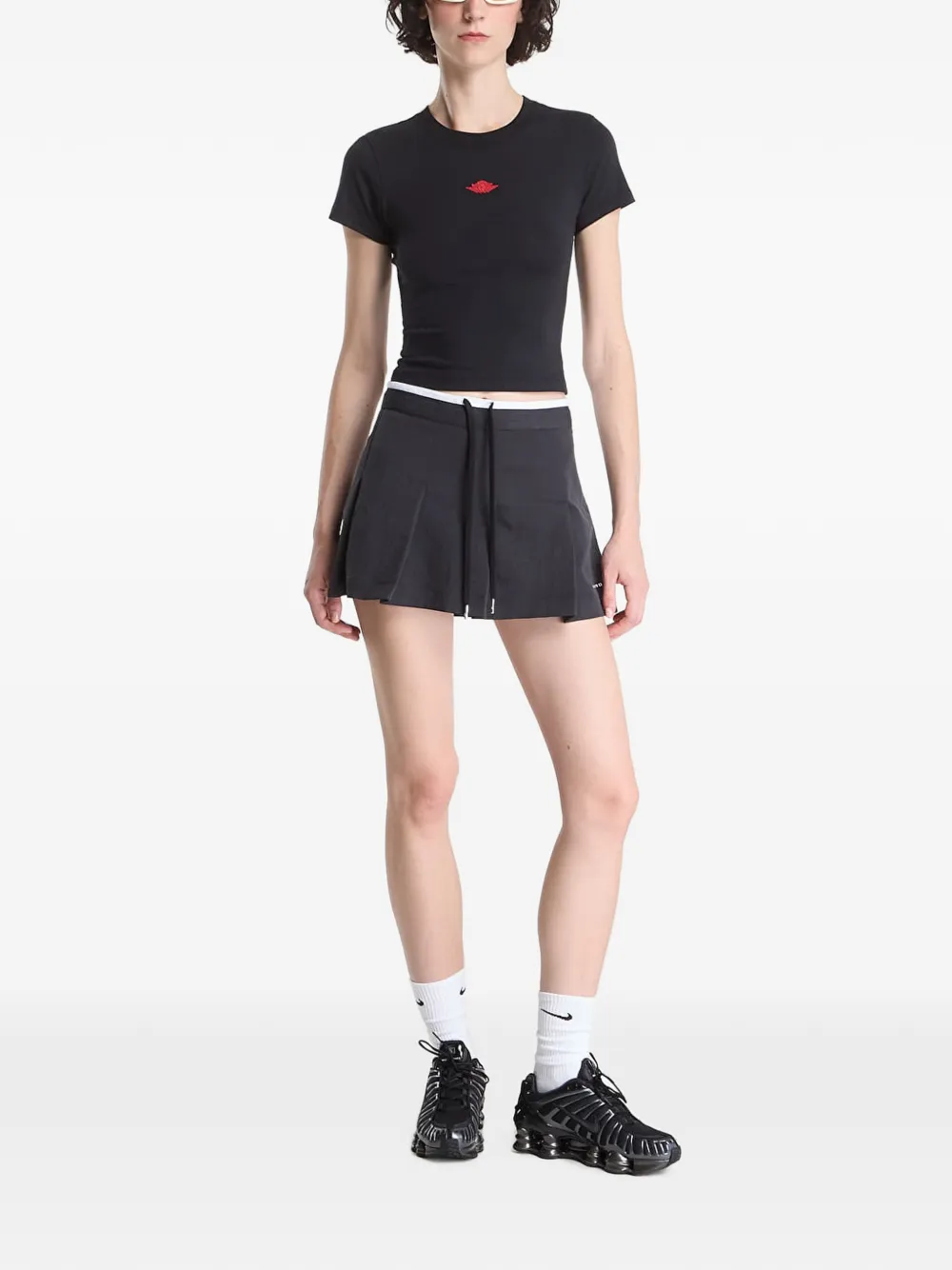 Jordan Flight skort met plooien Zwart