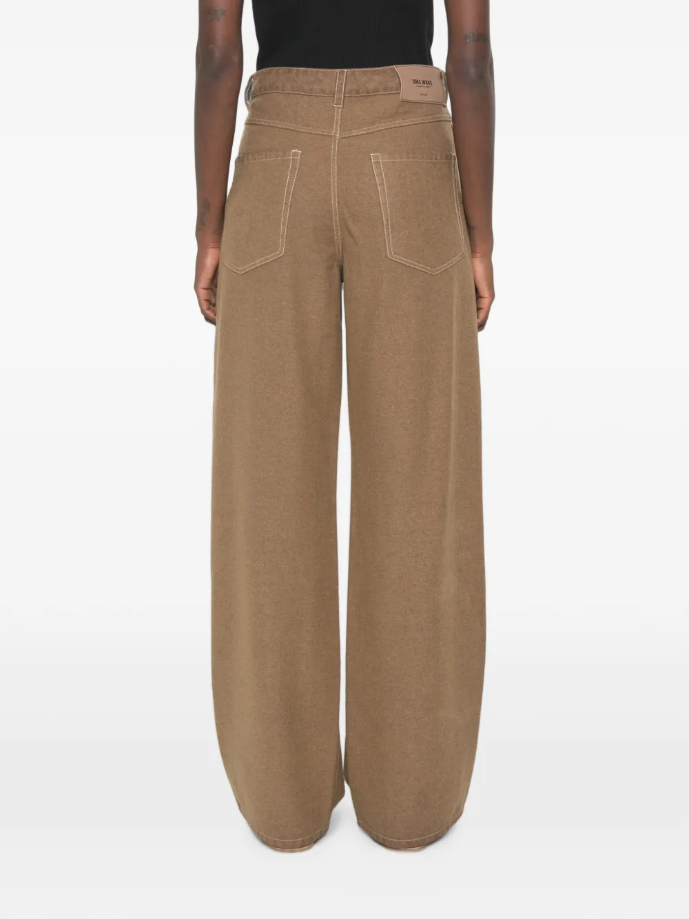 Uma Wang Broek met wijde pijpen Bruin