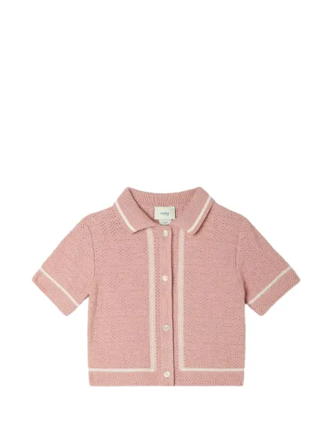 Fendi Kids FF-logo pointelle-knit cardigan