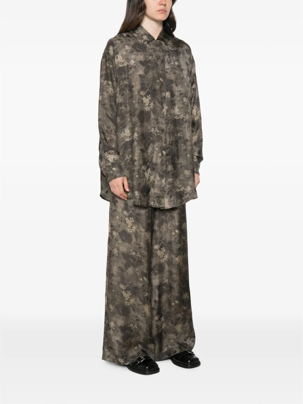 Uma Wang Blouse met bloemenprint Groen