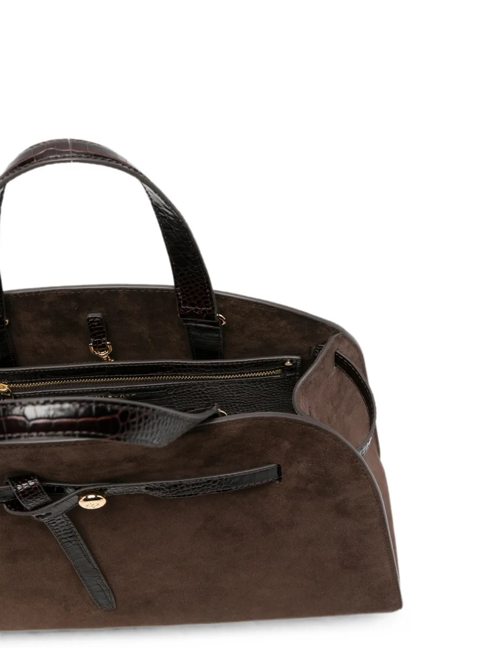 Tory Burch Romy suède bauletto tas Bruin