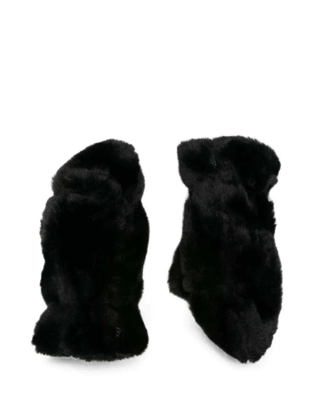 Apparis faux-fur mittens - Nero