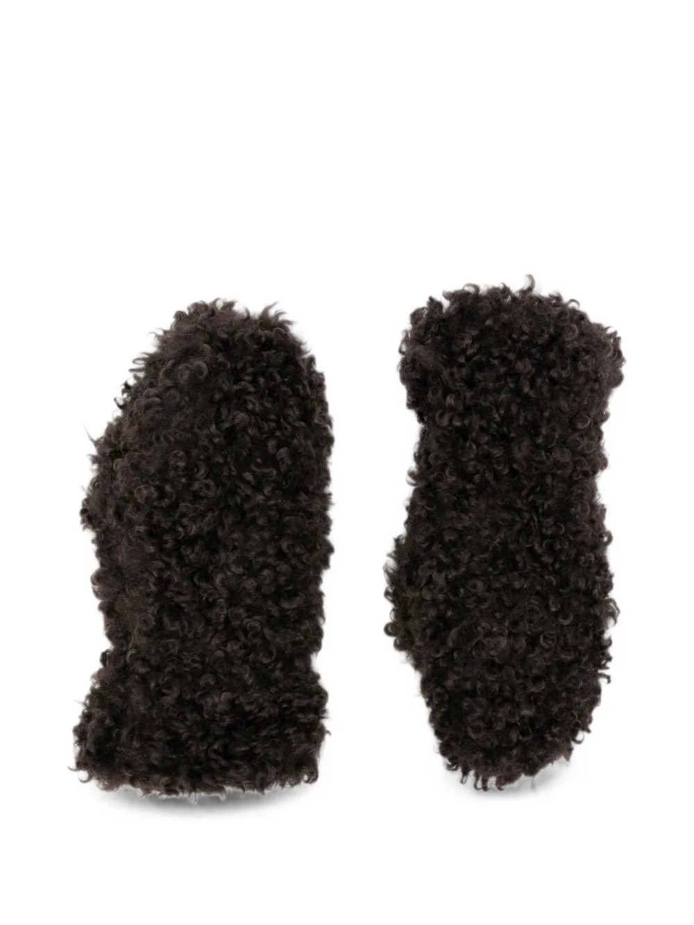 Apparis faux-shearling mittens - Marrone
