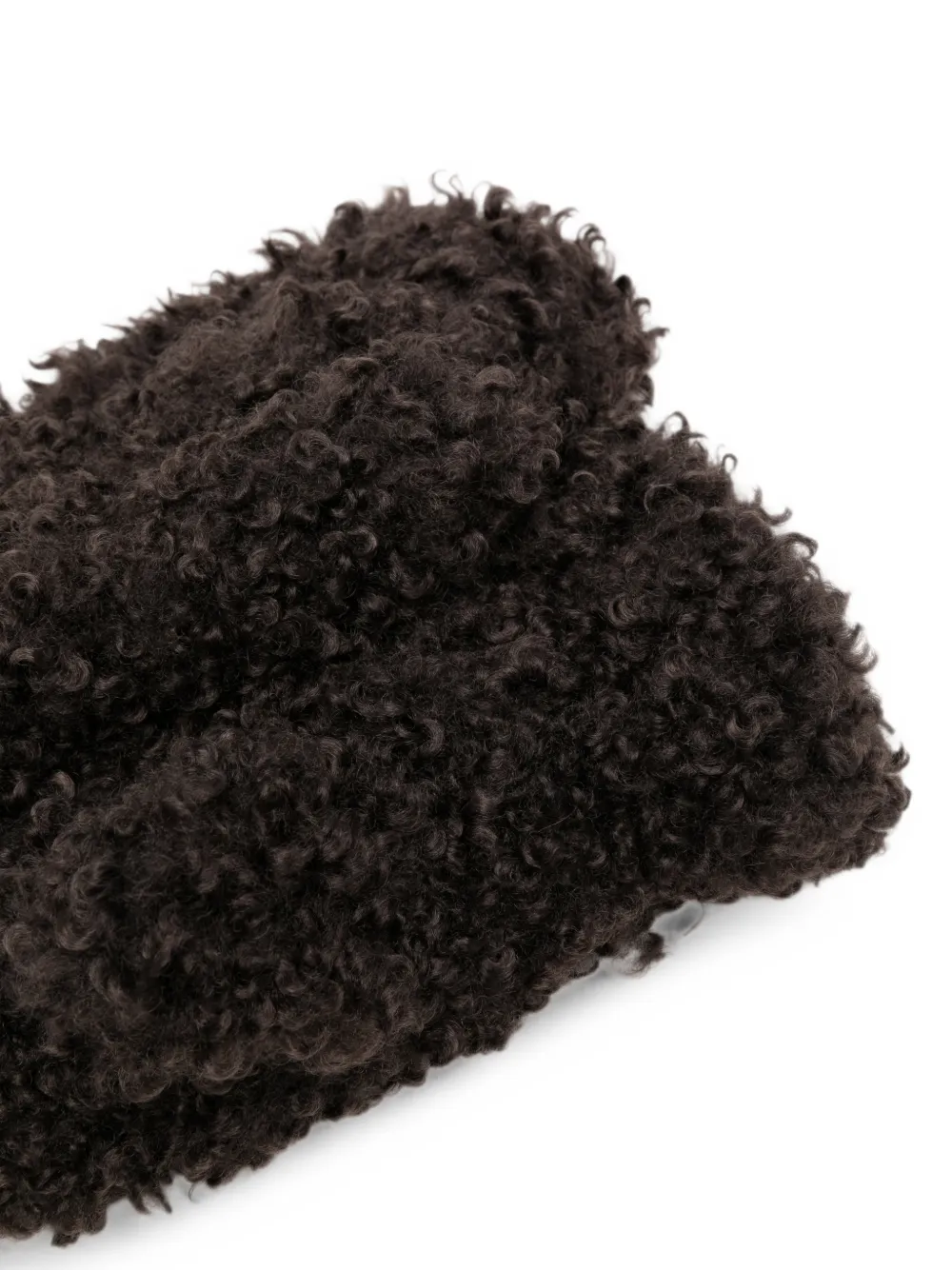 Apparis Wanten van imitatie lamswol Bruin