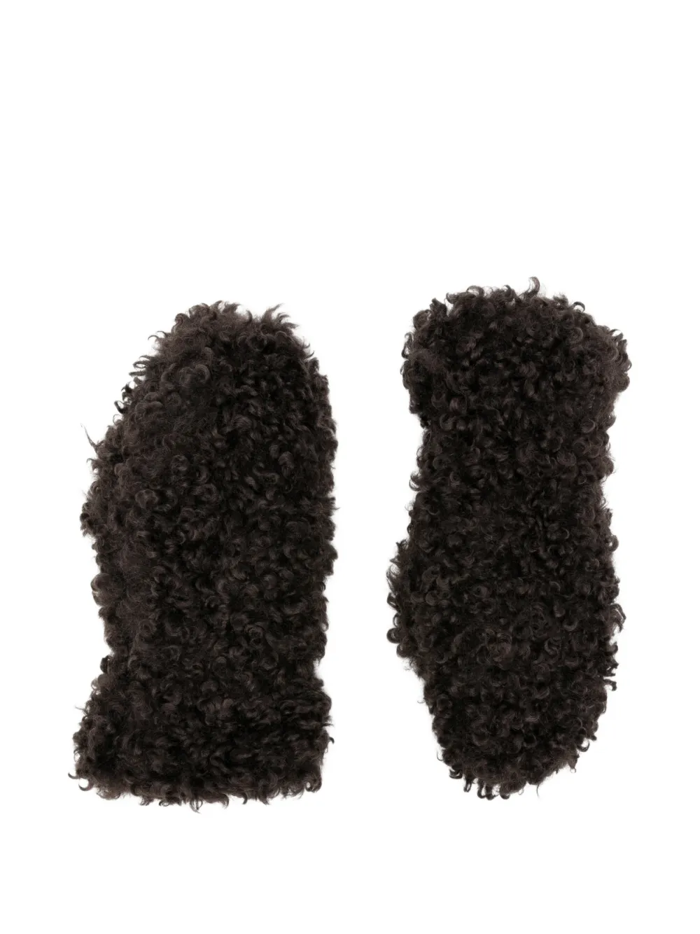 Apparis faux-shearling mittens - Marrone