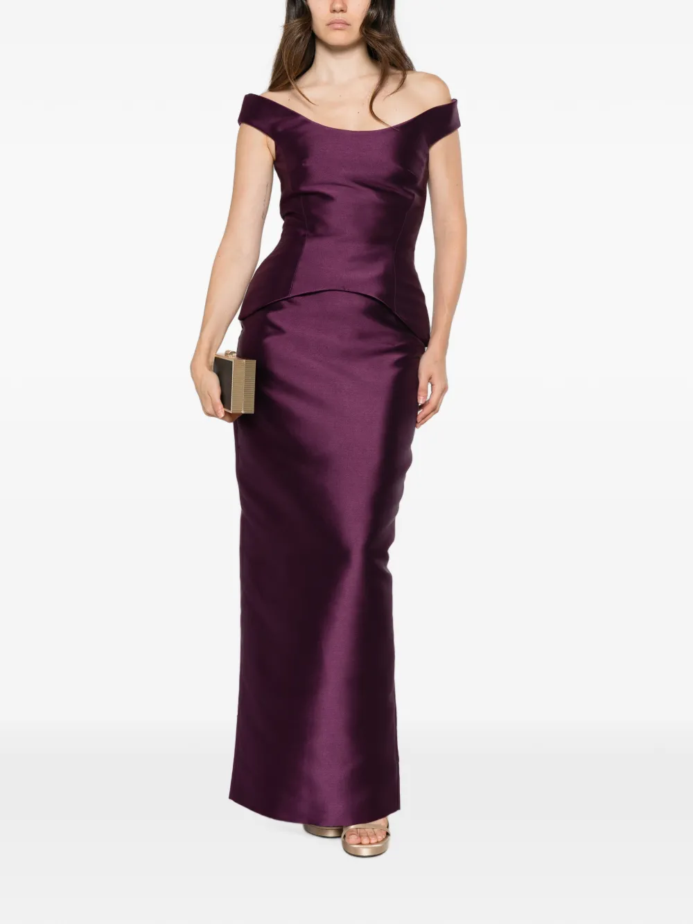 Solace London Pieta maxi-jurk Paars