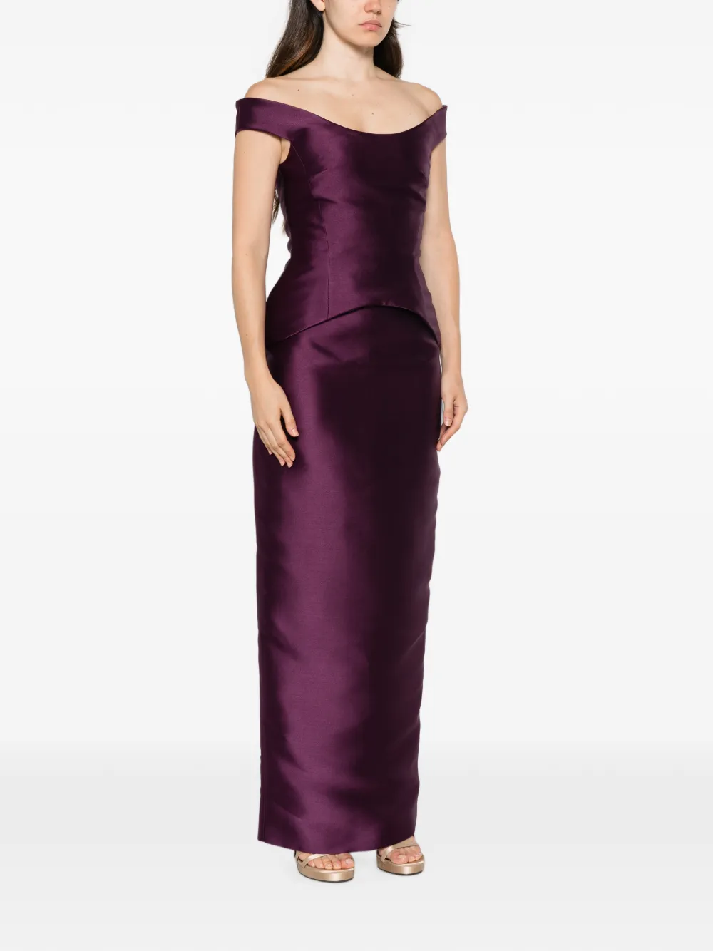 Solace London Pieta maxi-jurk Paars
