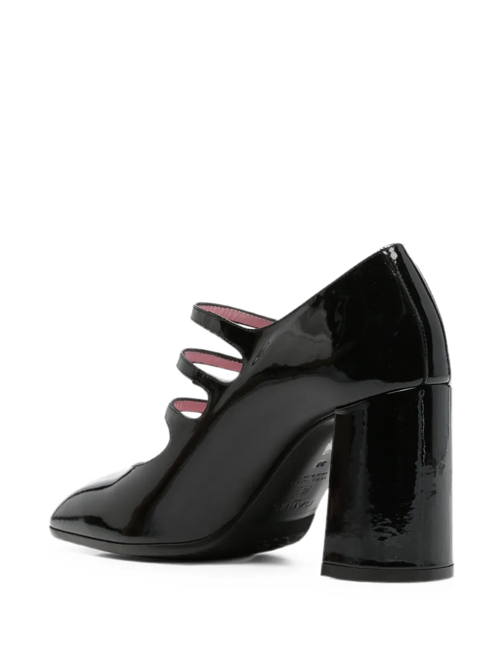 Carel Paris Keel triple-strap patent pumps Zwart