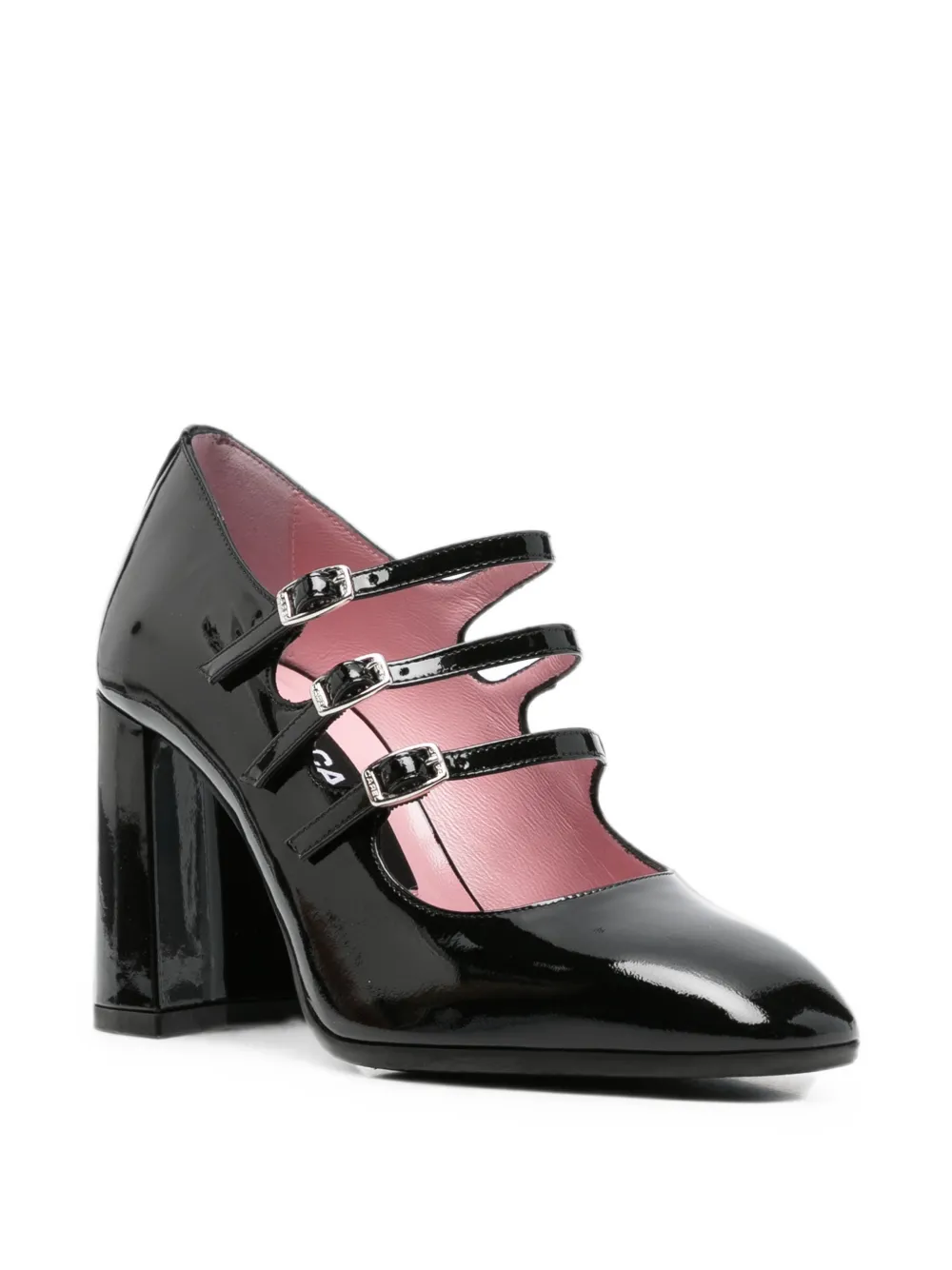 Carel Paris Keel triple-strap patent pumps Zwart