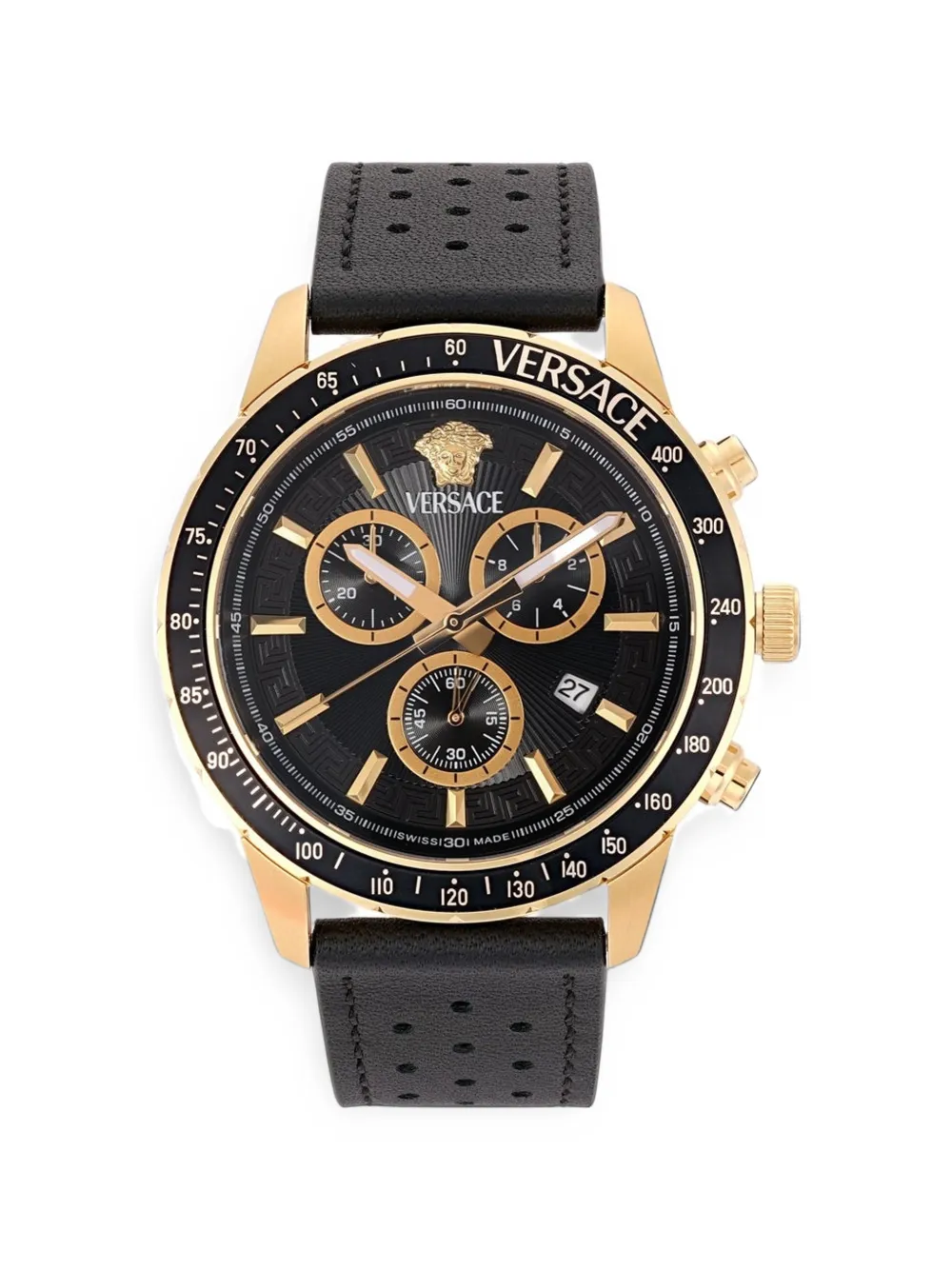 Versace Greca chrono 44mm watch - Nero