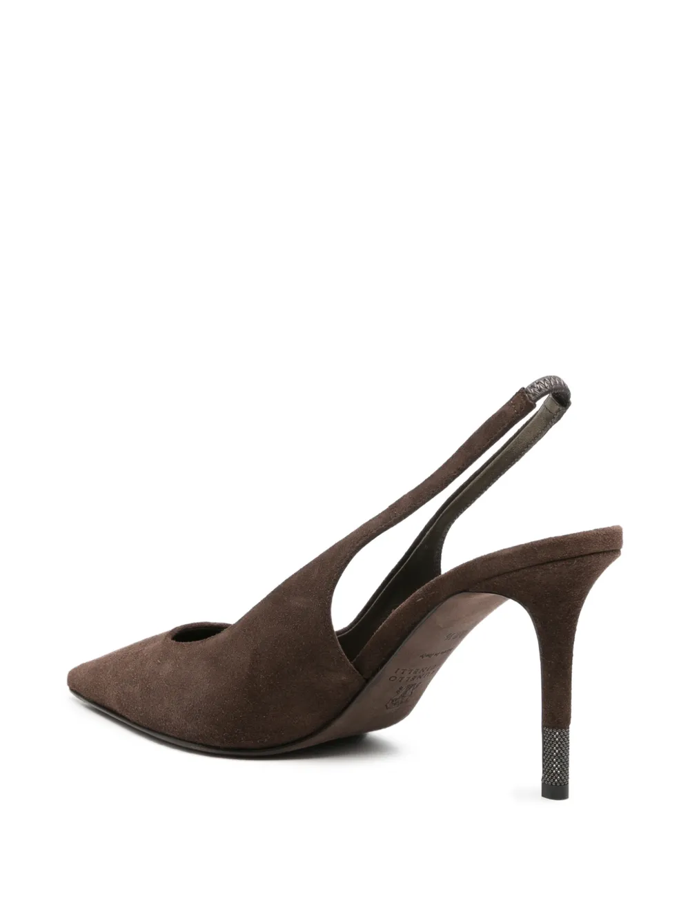 Brunello Cucinelli monili-chain pointed-toe sandals Bruin