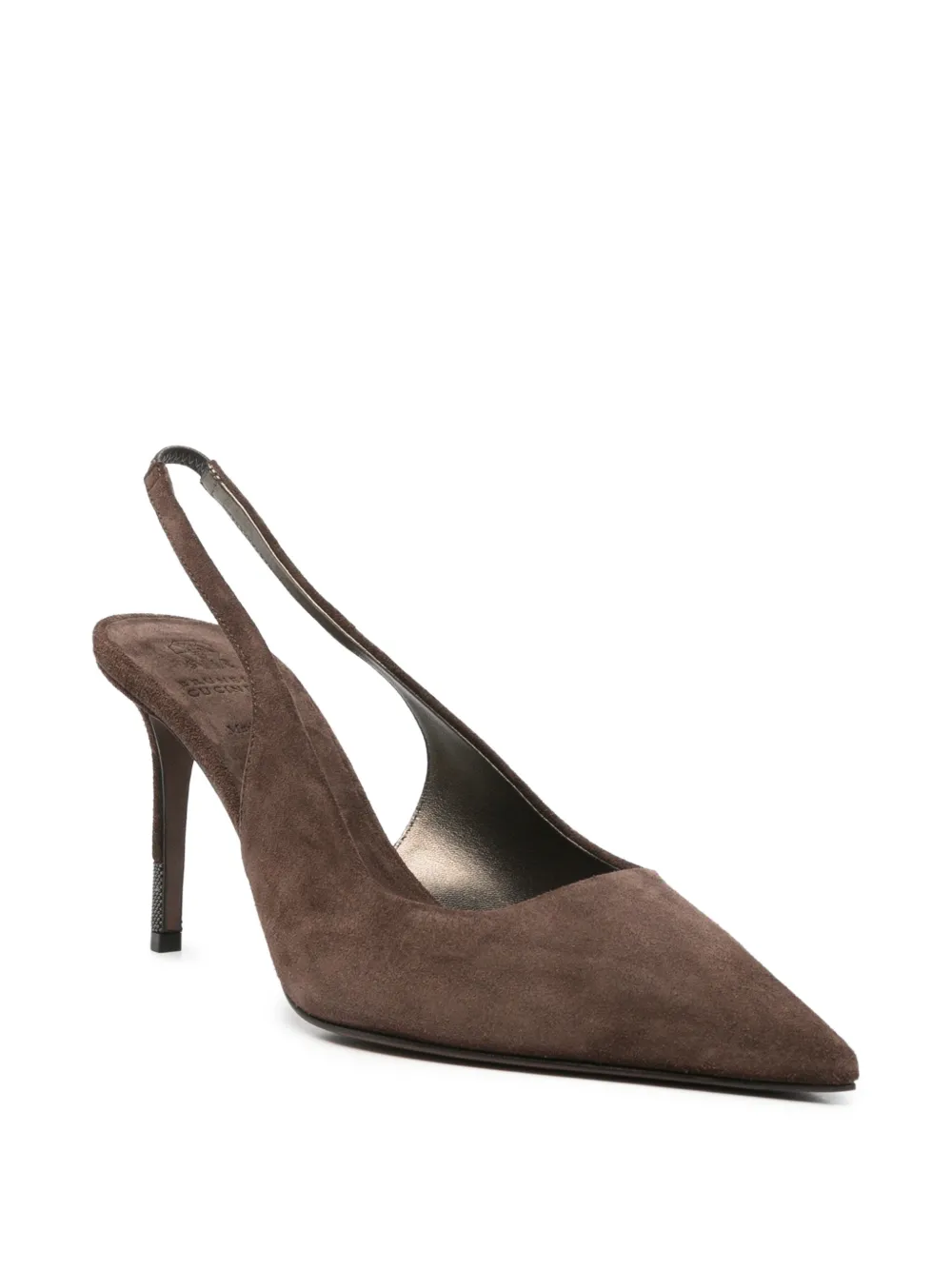Brunello Cucinelli monili-chain pointed-toe sandals Bruin