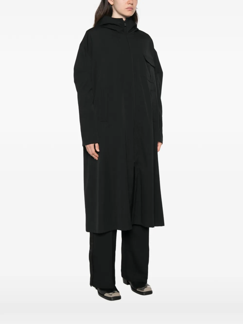 Yohji Yamamoto Jas met capuchon Zwart
