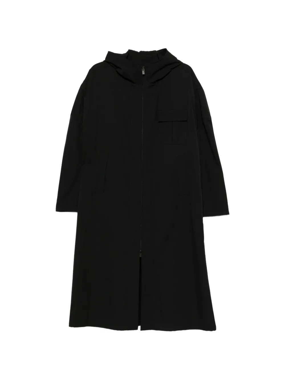 Yohji Yamamoto hooded longline coat - Nero