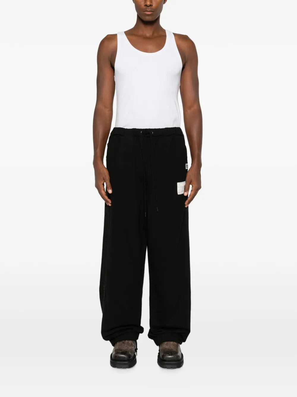 Maison MIHARA YASUHIRO Trainingsbroek met logopatch Zwart