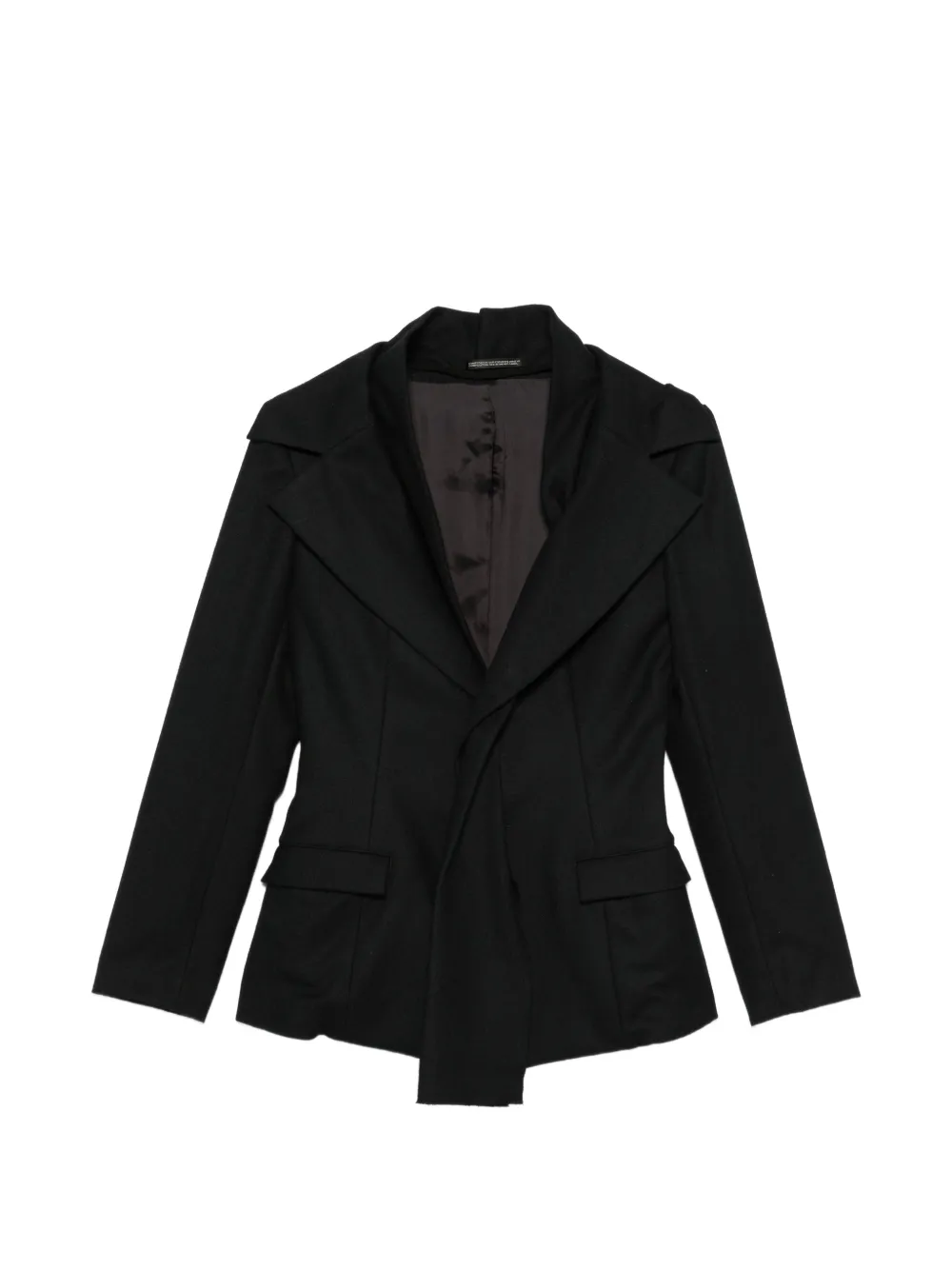 Yohji Yamamoto asymmetric flap-pocket jacket - Nero