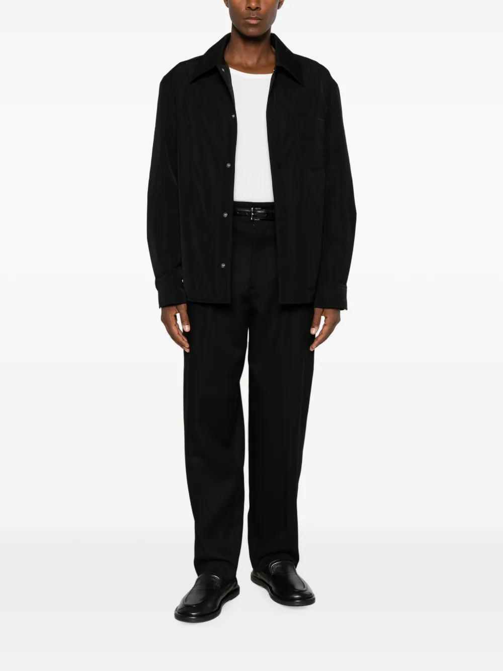 AMI Paris Ami de Coeur gewatteerd shirtjack Zwart