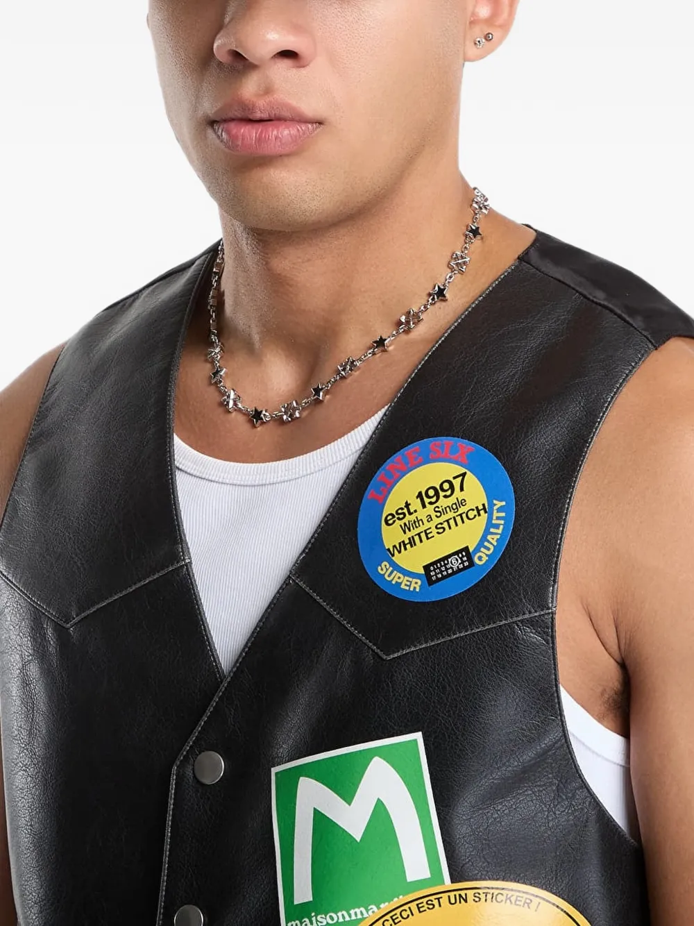 MM6 Maison Margiela Bodywarmer met patch Zwart
