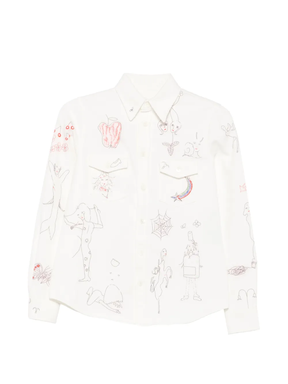 MM6 Maison Margiela graphic-print long-sleeve jacket - Weiß