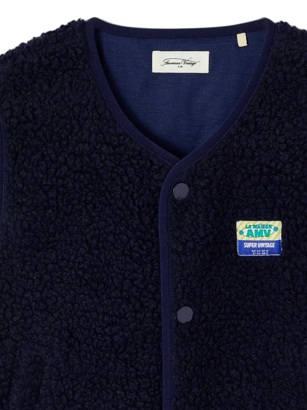 American Vintage Kids Hoktown gilet met imitatielamswol Blauw