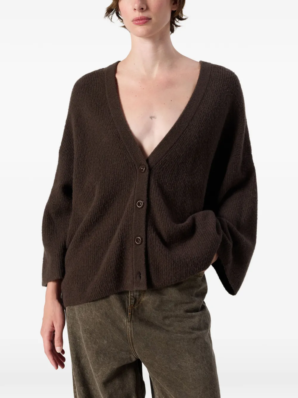 American Vintage Damsville V-neck cardigan Bruin