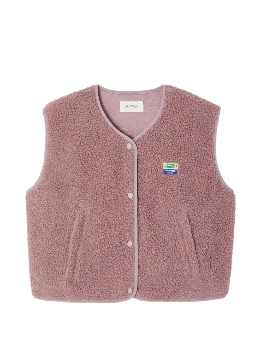 American Vintage Hoktown shearling-effect gilet - Rosa