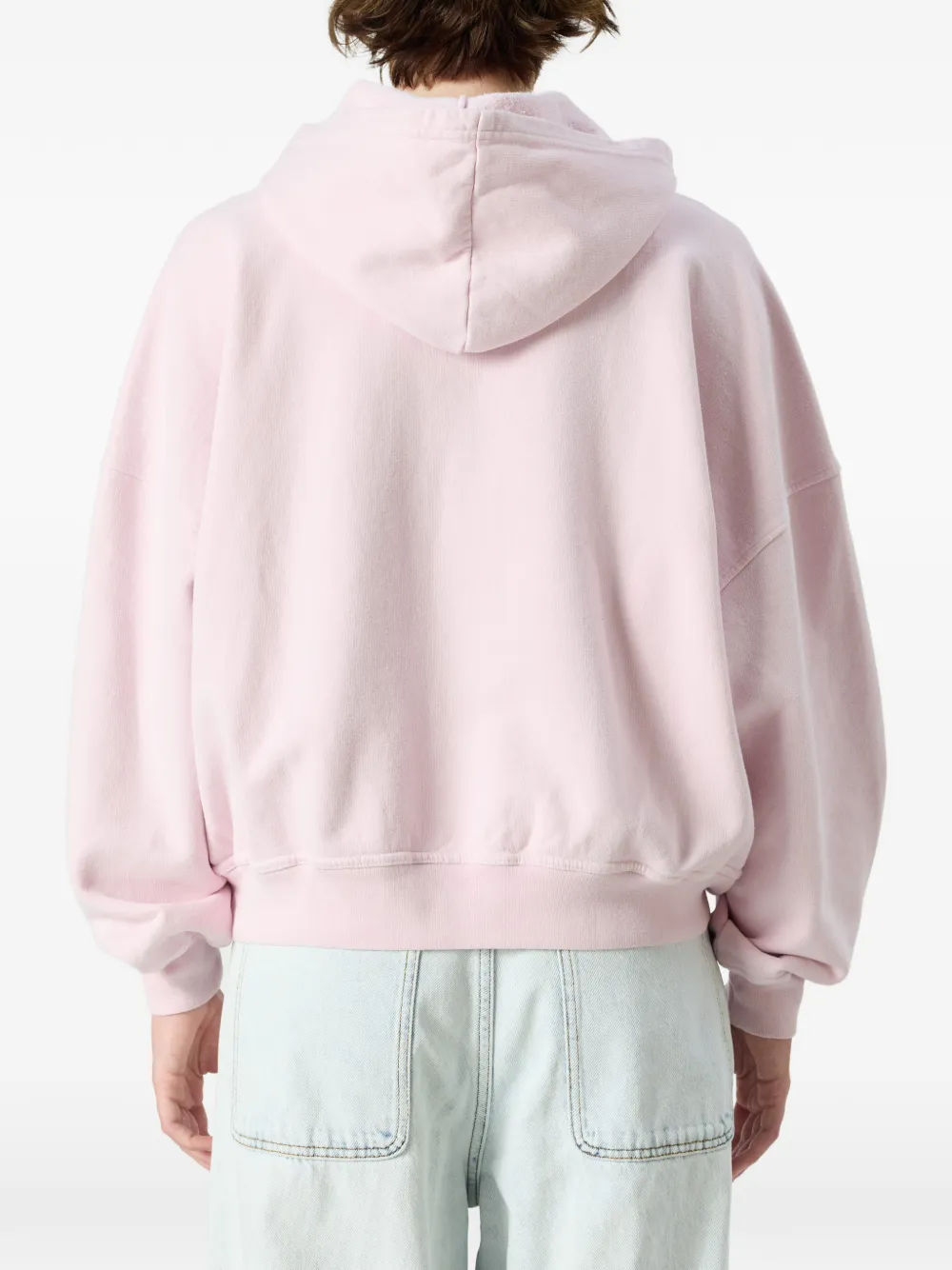 American Vintage Plizzy hoodie met logoprint Roze