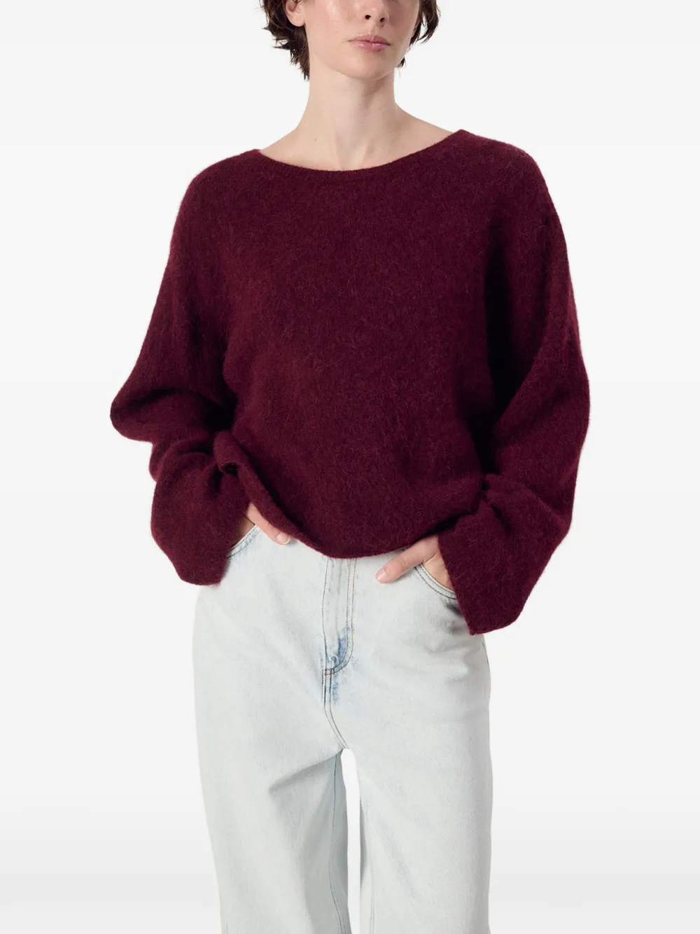 American Vintage Vitow fluffy gebreide trui Rood