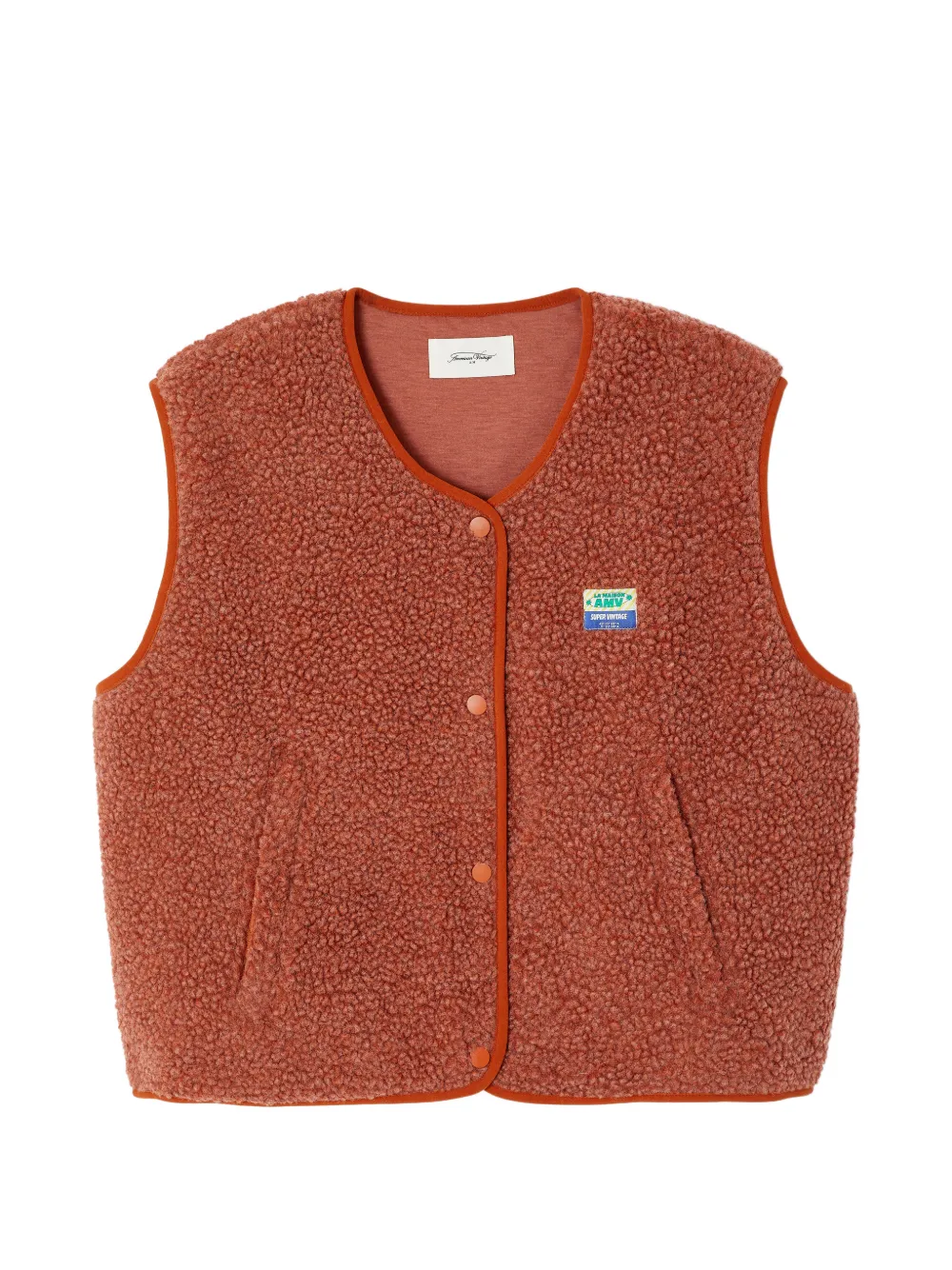 American Vintage Hoktown shearling-effect waistcoat - Orange