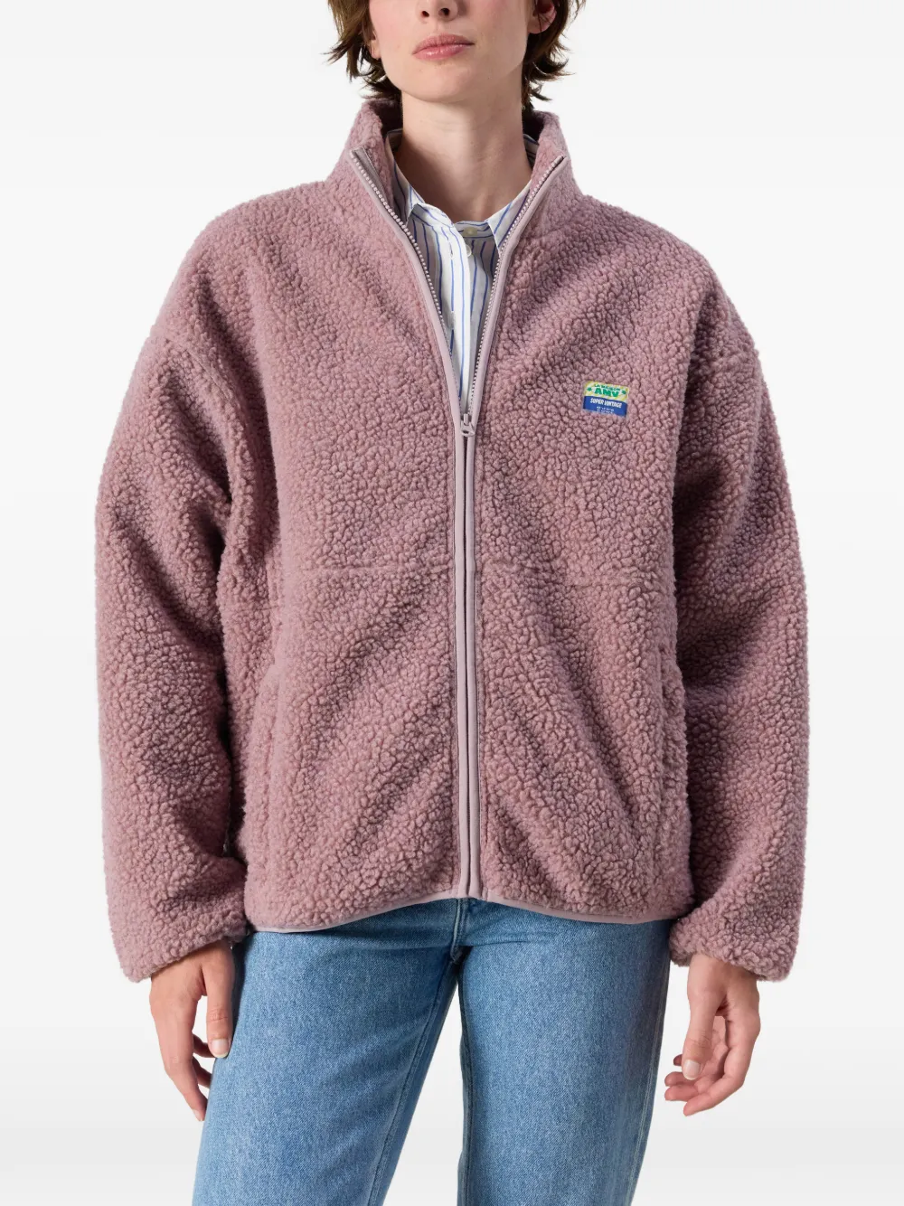 American Vintage Hoktown shearling-effect jacket Roze