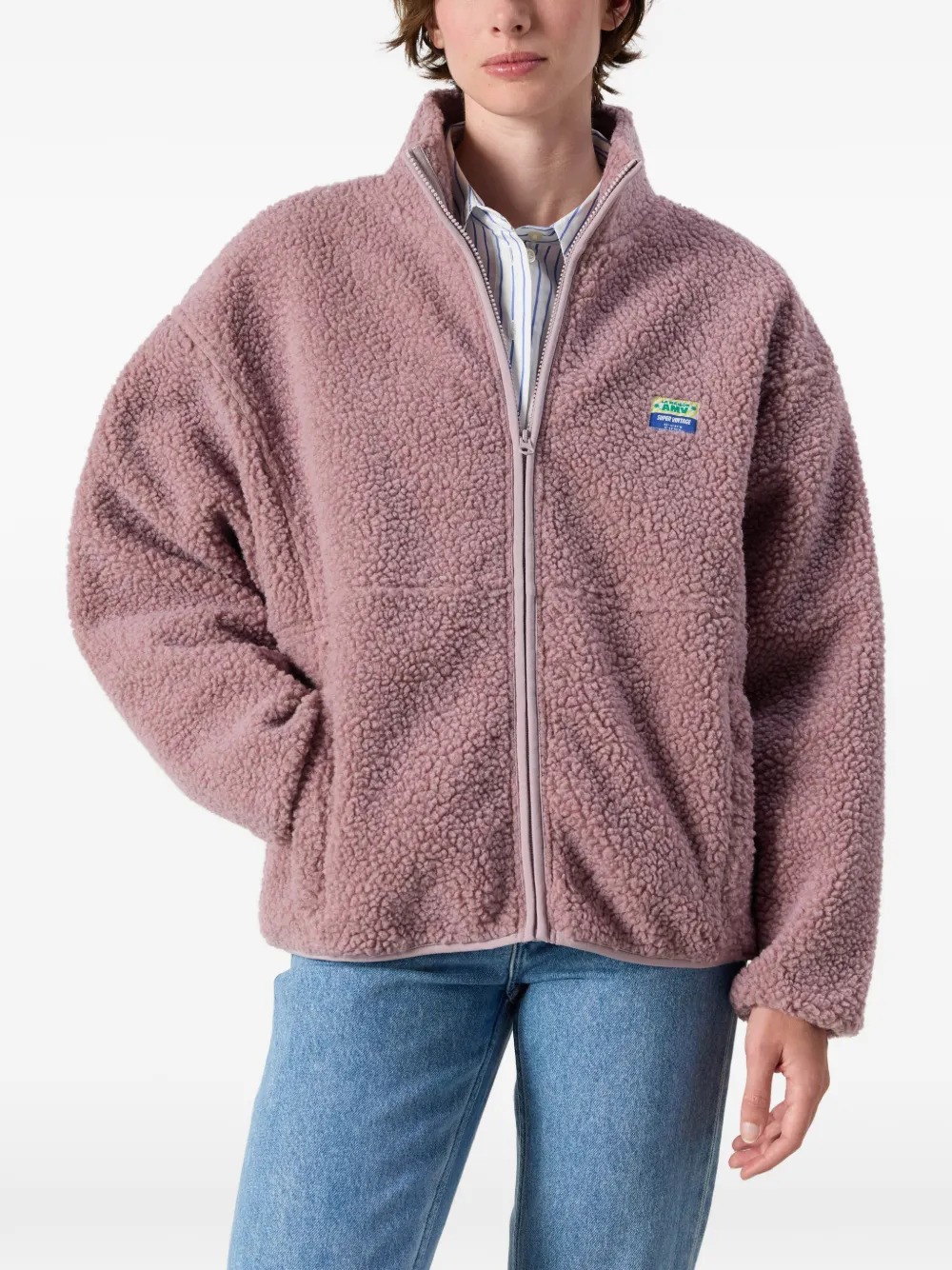 American Vintage Hoktown shearling-effect jacket Roze