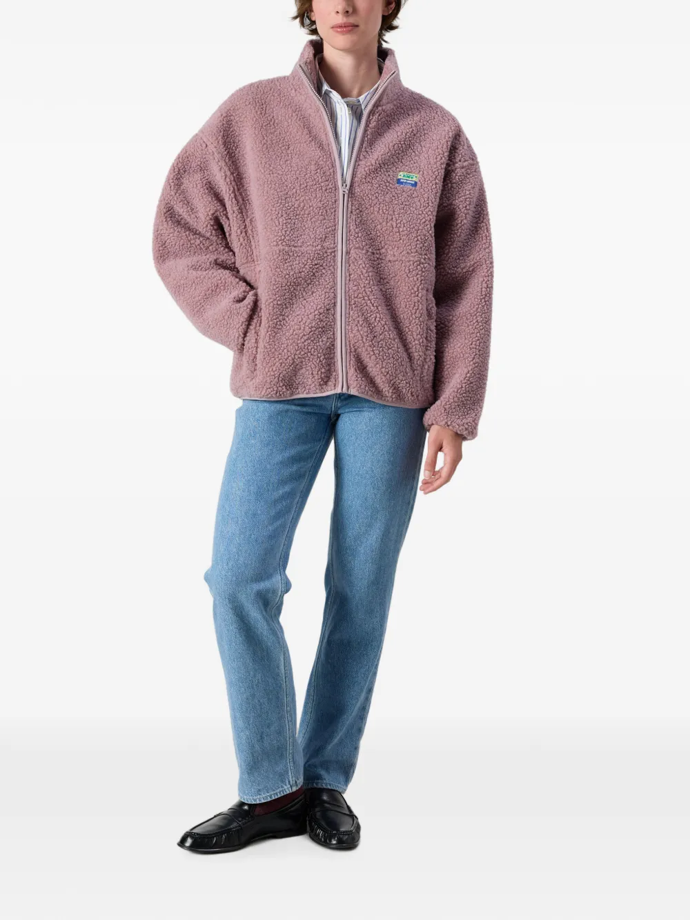 American Vintage Hoktown shearling-effect jacket Roze