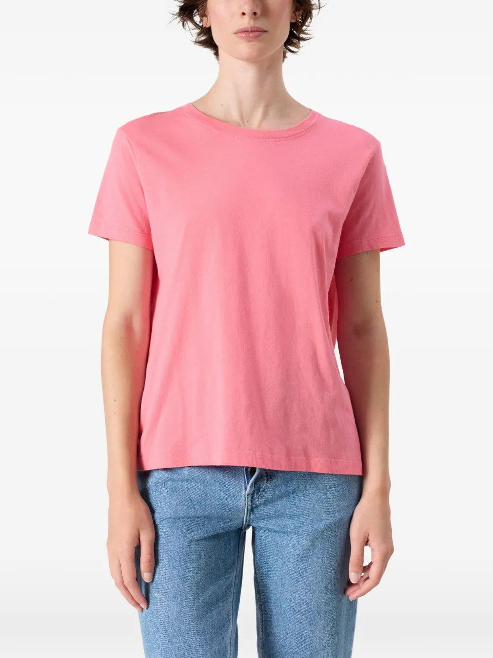 American Vintage Apoly T-shirt met ronde hals Roze