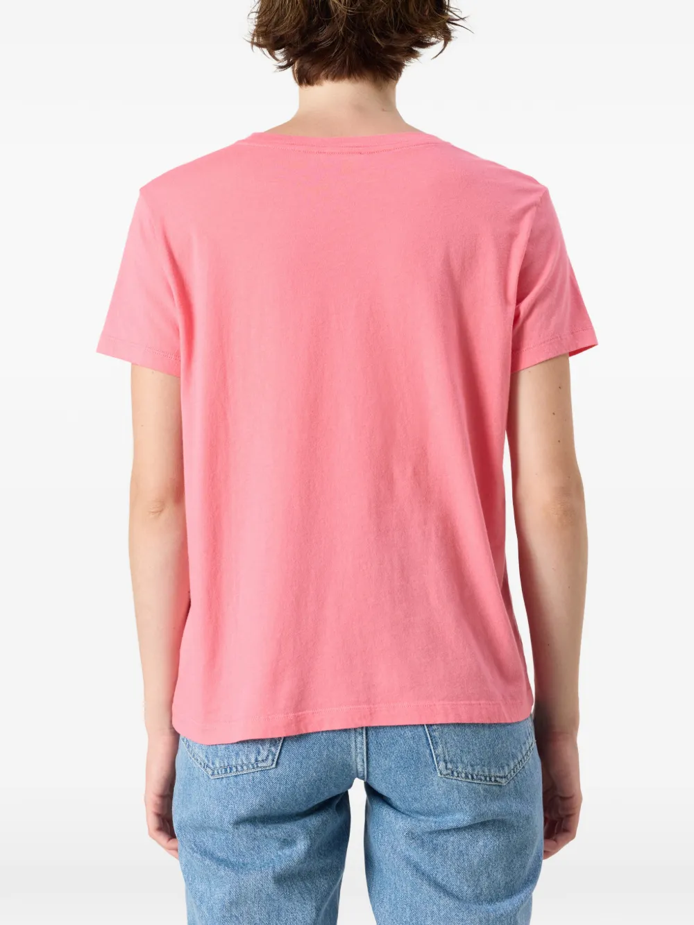 American Vintage Apoly T-shirt met ronde hals Roze