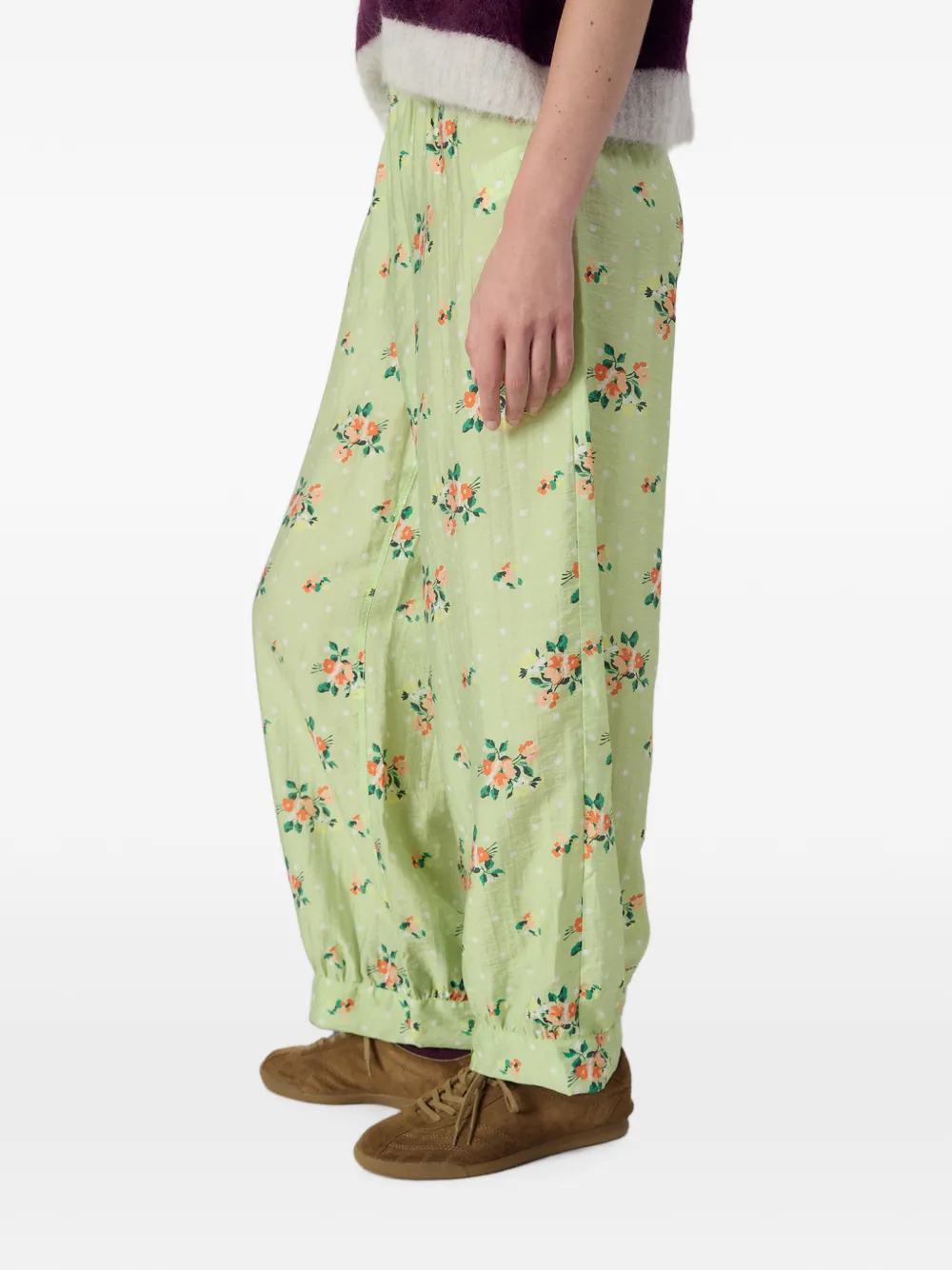 American Vintage Zivow broek met bloemen-print Groen