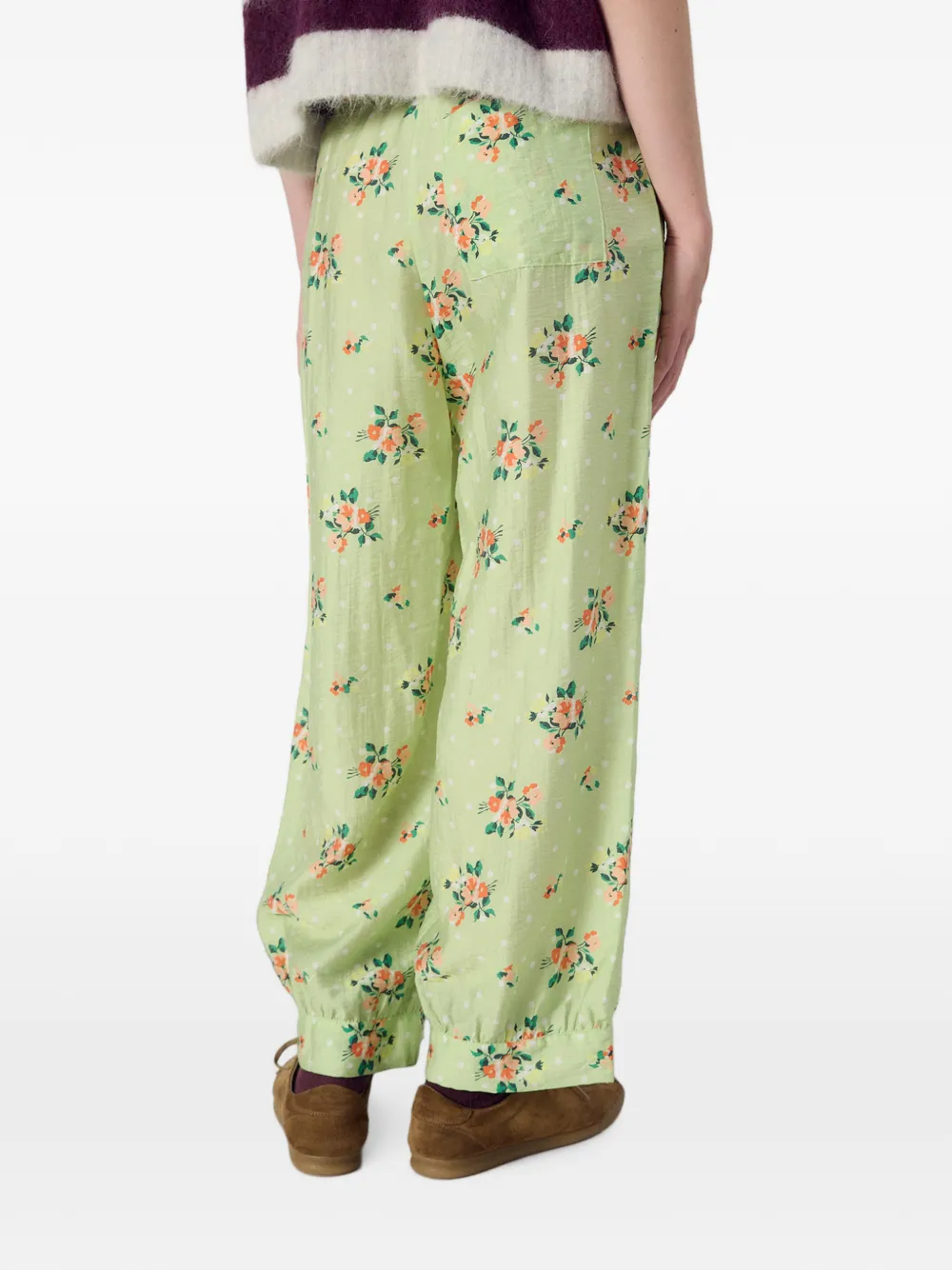 American Vintage Zivow broek met bloemen-print Groen