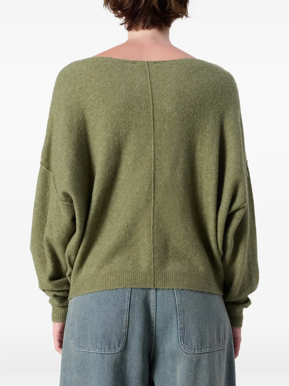 American Vintage Damsville trui met boothals Groen