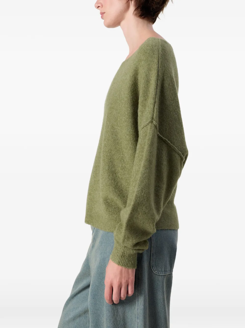American Vintage Damsville trui met boothals Groen