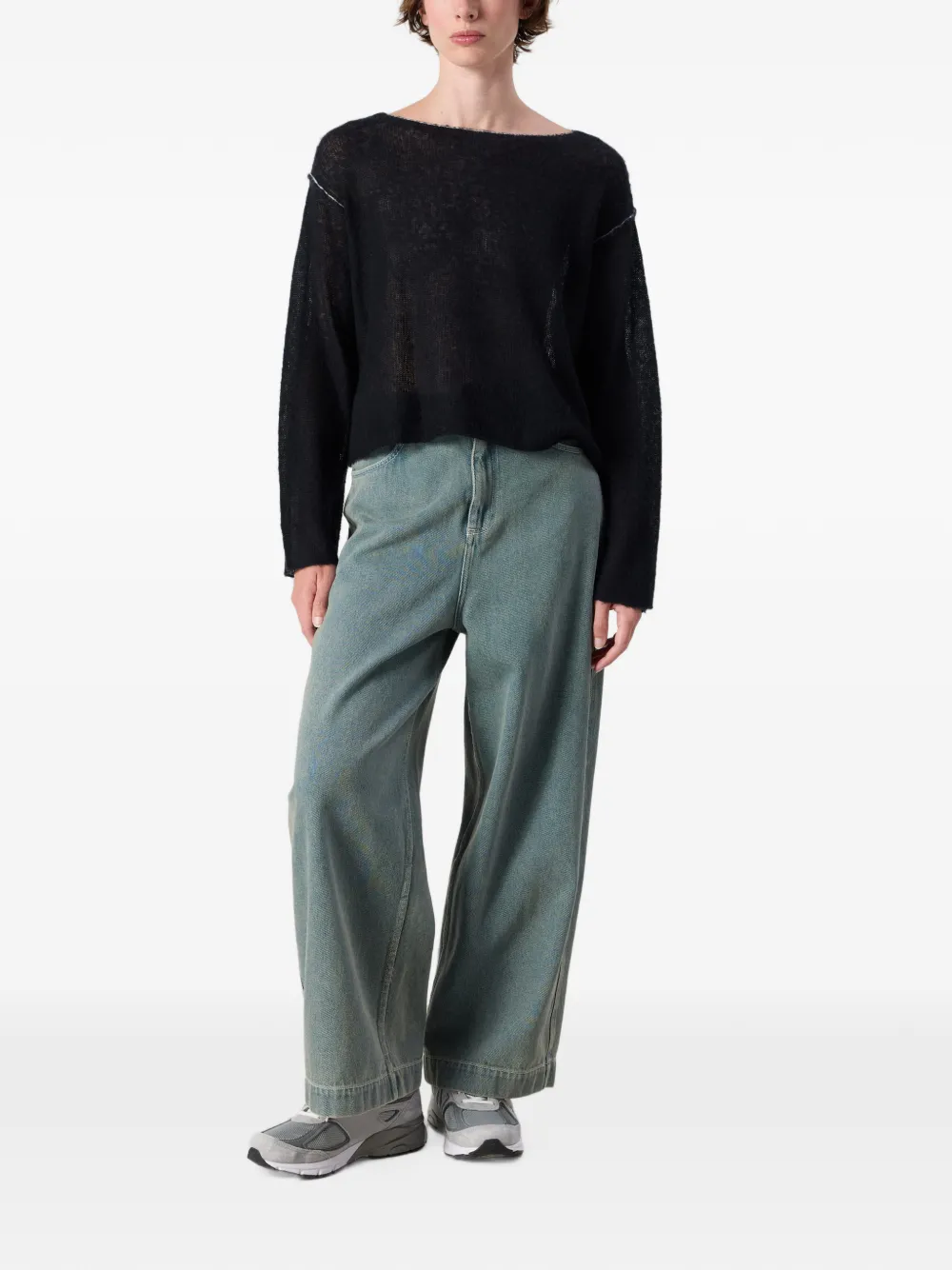 American Vintage Bodyrow trui met boothals Zwart